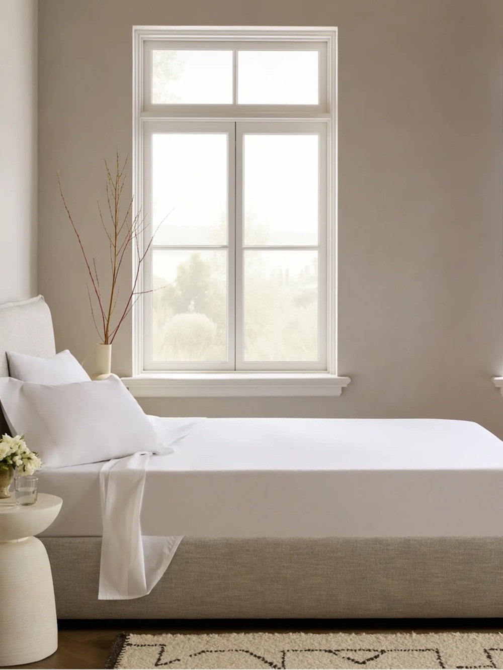 QUINCE Classic Organic Percale Flat Sheet King White 7601